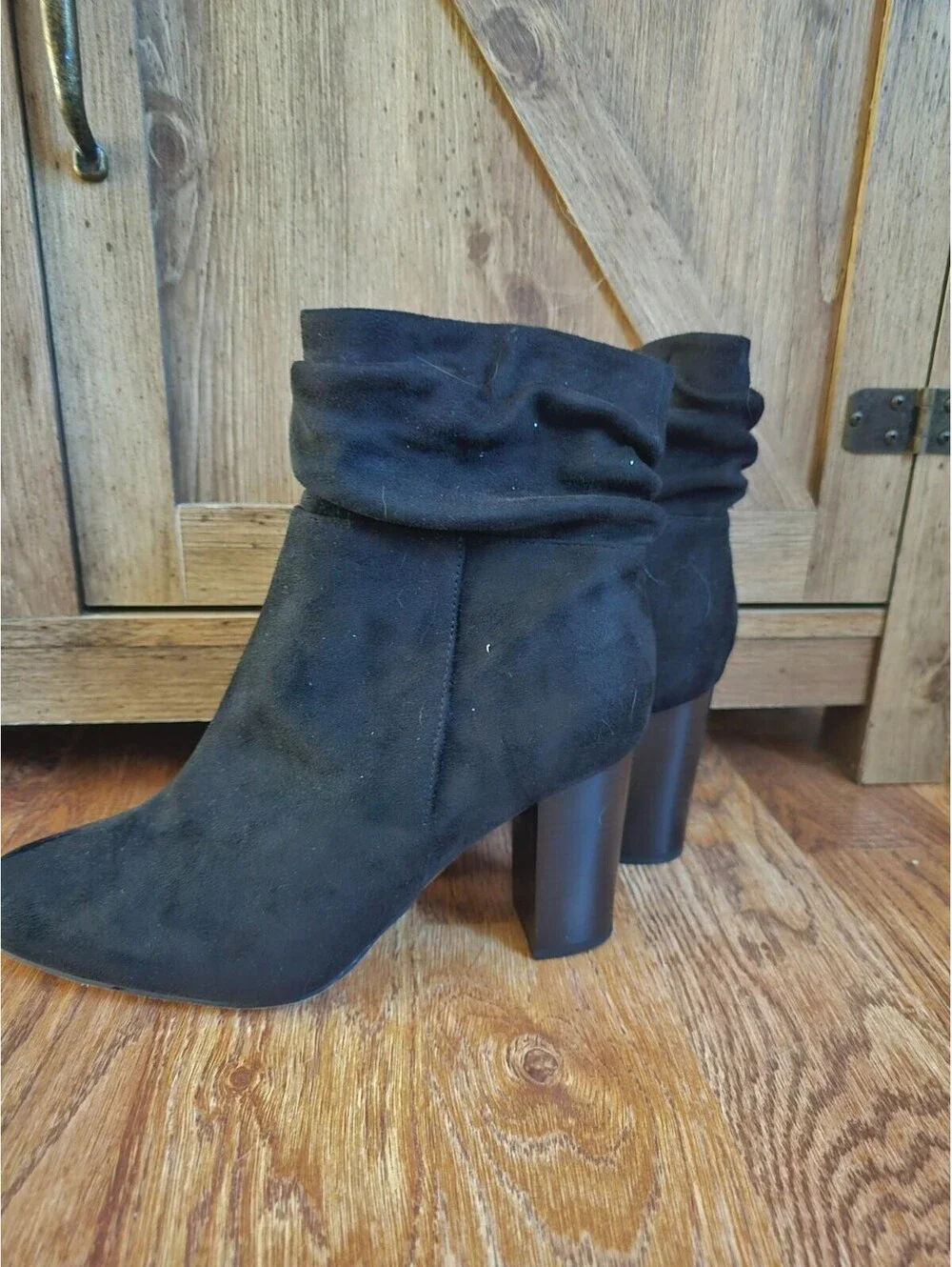 NY&C Ankle Boots Women’s 10 Black Block Heel Side Zip